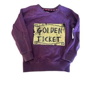 Mini Boden roald dahl purple willy wonka golden ticket sweatshirt size 4-5